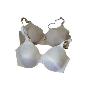 Bali Underwire Bra Bundle 2pk 40DD White Beige 3W11 DF4481 Full Coverage